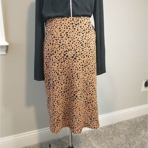 LA MIEL Tan and Black Midi Skirt